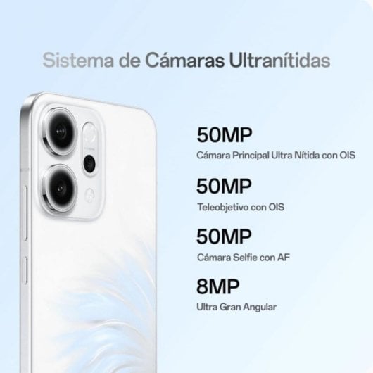 Oppo Reno14 12GB 256GB 6.59" AMOLED 5G Dual SIM 6000mAh 80W IP68 ColorOS Bianco