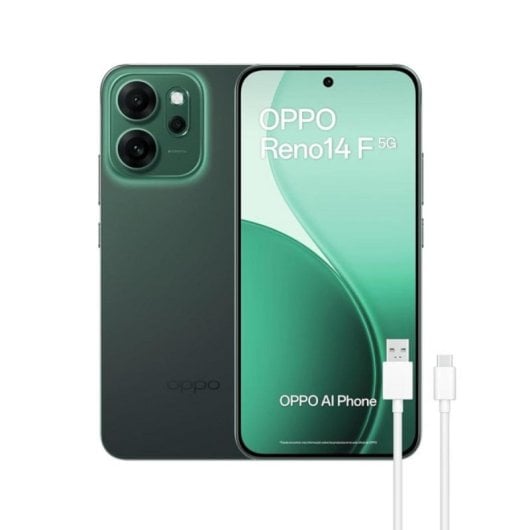 Oppo Reno14 F 5G 8 Go 256 Go 6,57" AMOLED 120 Hz 5G Double SIM Caméra 50 MP IP68 Android Vert