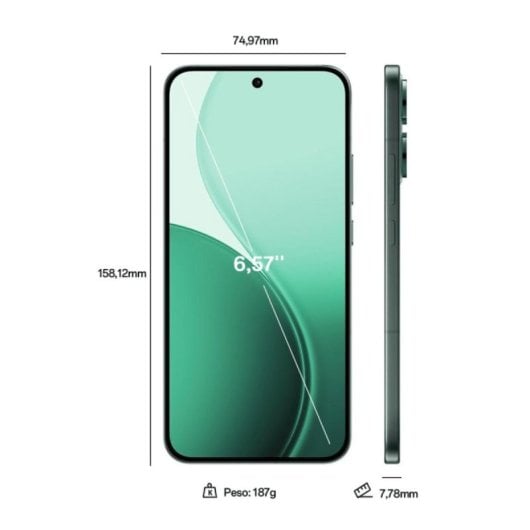 Oppo Reno14 F 5G 8 Go 256 Go 6,57" AMOLED 120 Hz 5G Double SIM Caméra 50 MP IP68 Android Vert