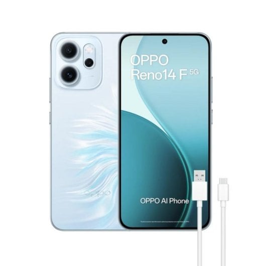 Oppo Reno14 F 8 Go 256 Go 6,57" AMOLED 120Hz 5G Double SIM Caméra 50MP IP68 6000mAh ColorOS Bleu