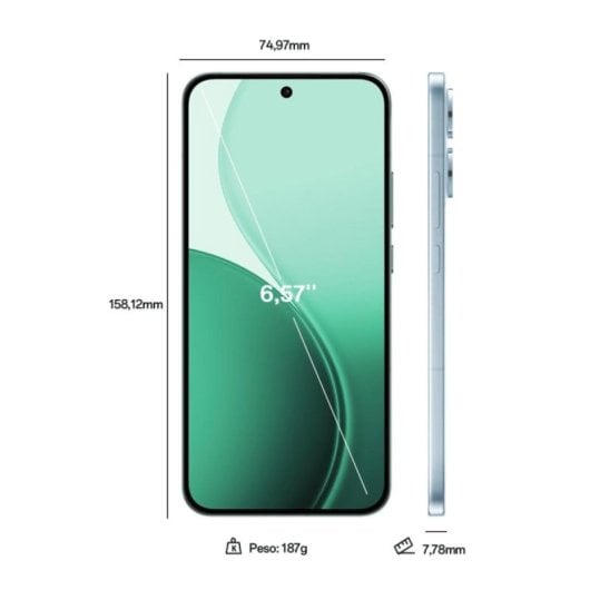 Oppo Reno14 F 8 Go 256 Go 6,57" AMOLED 120Hz 5G Double SIM Caméra 50MP IP68 6000mAh ColorOS Bleu