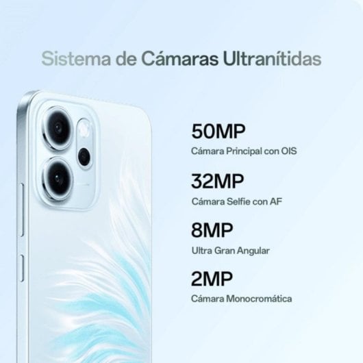 Oppo Reno14 F 8 Go 256 Go 6,57" AMOLED 120Hz 5G Double SIM Caméra 50MP IP68 6000mAh ColorOS Bleu