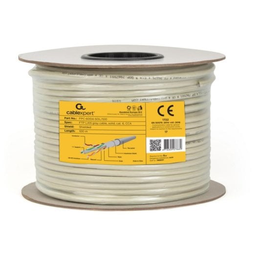 Cavo di rete Gembird CAT6 FTP 100m grigio schermato conduttore solido 23AWG