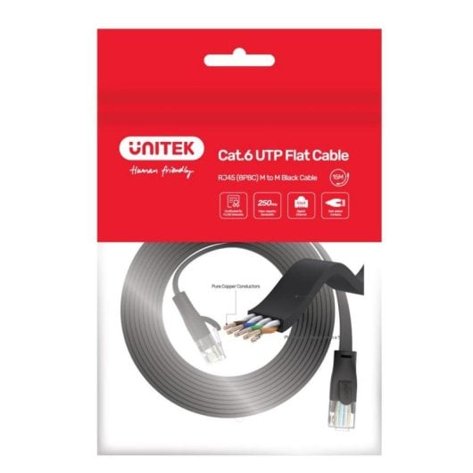 Cable de red UNITEK C1812GBK Cat6 5 m UTP RJ-45 macho-macho negro
