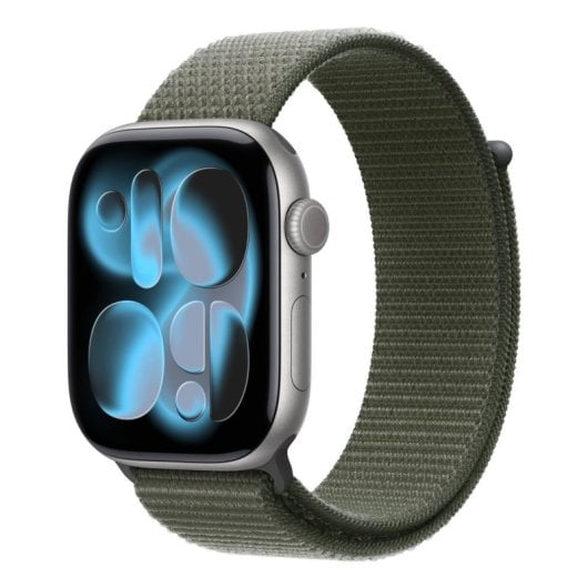 Bracelet Apple MFFJ4ZM/A Sport Loop Vert Nylon Recyclé pour Apple Watch 44/45/46/49 mm