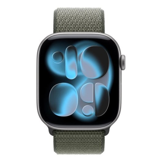 Bracelet Apple MFFJ4ZM/A Sport Loop Vert Nylon Recyclé pour Apple Watch 44/45/46/49 mm