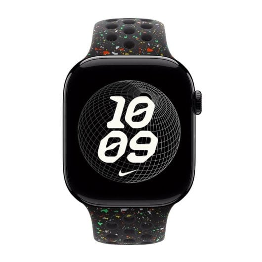Bracelet Apple MGC24ZM/A Nike Sport Noir S/M Aluminium Fluoroélastomère Apple Watch 44mm 45mm 46mm 49mm