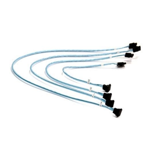 SATA-Kabel Supermicro 4 x Round 0,56 m Schwarz Blau Weiß Gerade/Male