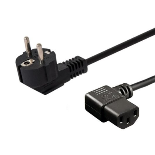 Cable de alimentación Savio CL-116 Schuko a IEC C13 en ángulo 1,8 m Negro