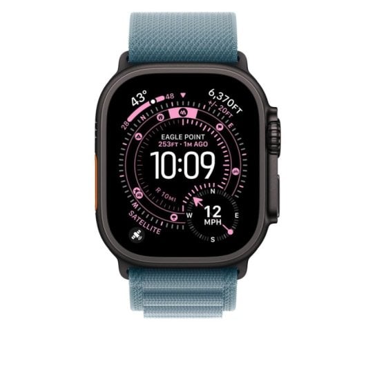Correia Apple MG9L4ZM/A Azul Loop Alpine Titânio Tamanho M para Watch 44-49 mm