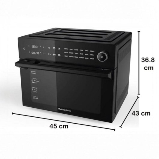Horno électrique Melchioni Benedetta 30 L Noir écran tactile 18 programmes multifonction