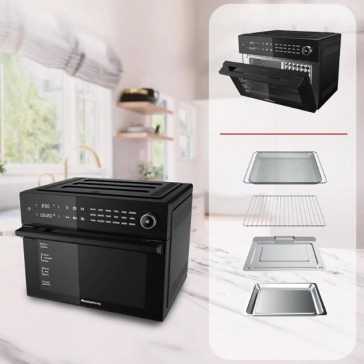 Horno électrique Melchioni Benedetta 30 L Noir écran tactile 18 programmes multifonction