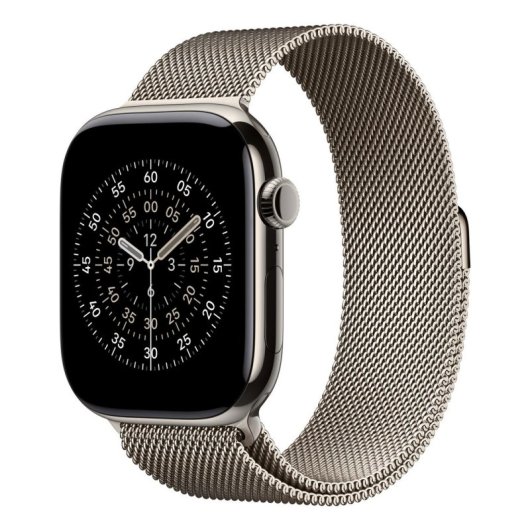 Bracelet Milanese Loop Apple MGJ24ZM/A acier inoxydable magnétique Apple Watch 44/45/46/49 mm naturel