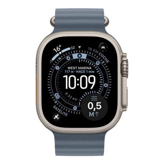 Bracelete Apple Ocean Anchor Blue 44-49 mm Elastómero Titânio