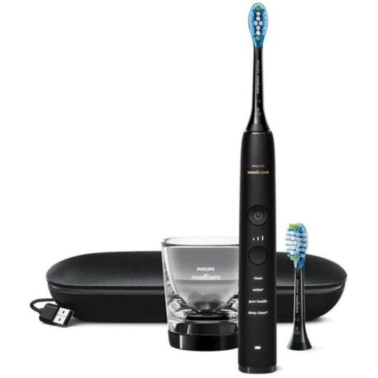 Escova de Dente Sónica Philips Sonicare DiamondClean 9000 HX9913/18 3 Modos Sensor Pressão Temporizador Estojo App