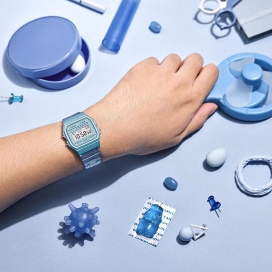 Montre Casio Collection F-91WS-2EF Femme Digital Bleu Etanche Chronographe Alarme