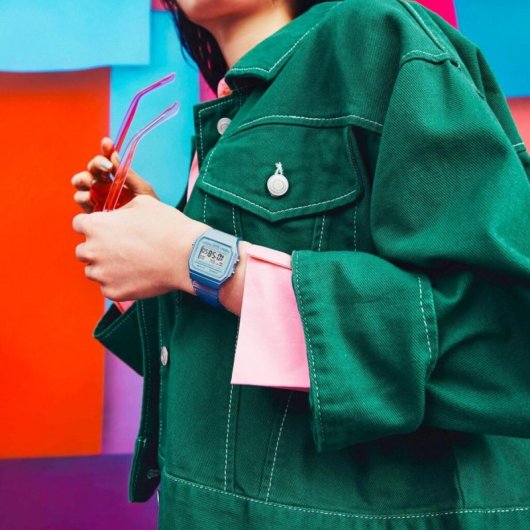 Montre Casio Collection F-91WS-2EF Femme Digital Bleu Etanche Chronographe Alarme