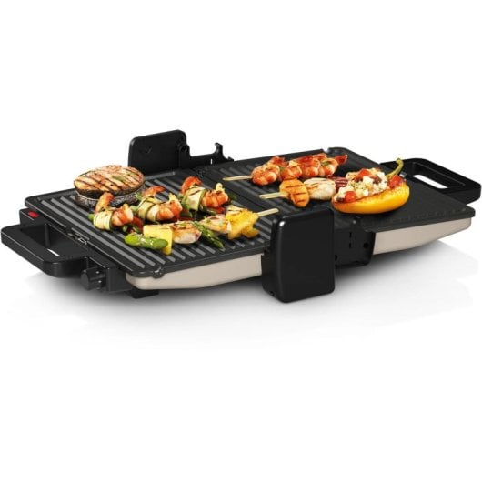 Griglia elettrica Bosch TCG3302 alluminio 2000W superficie ceramica 310x220mm apertura 180°