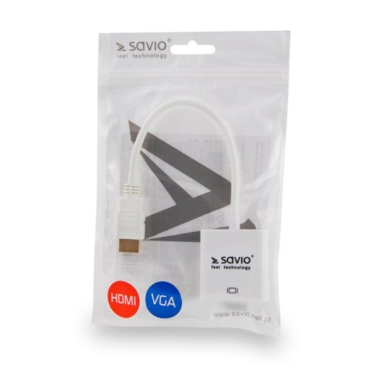 Adapter Savio CL-27 HDMI auf VGA 0,2 m Weiß 1080p