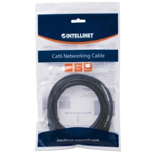 Cable de red Intellinet Cat6 UTP 3 m RJ-45 negro contactos oro