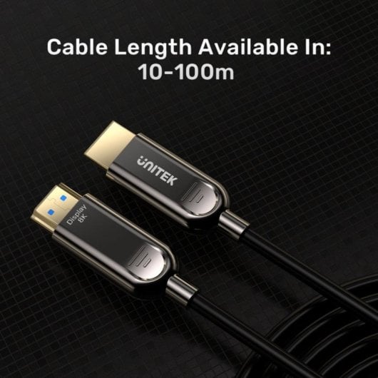 Cable HDMI UNITEK C11085GY01-20M 20m 2.1 3D ARC HDR10 48Gbps Negro