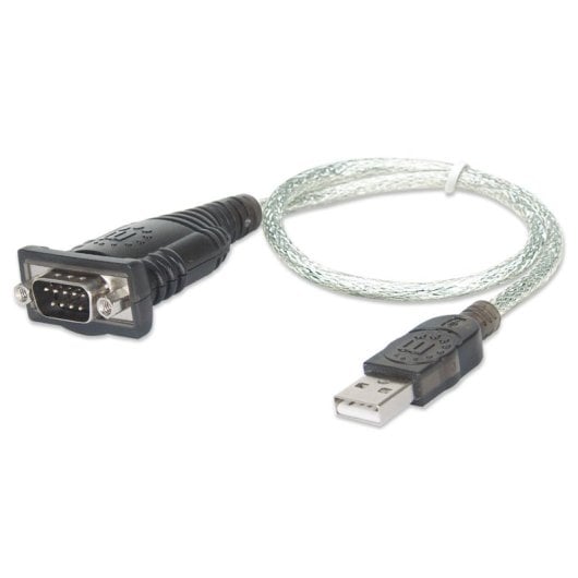Convertidor USB a Serie Manhattan 179397 Negro Transparente 0,45 m