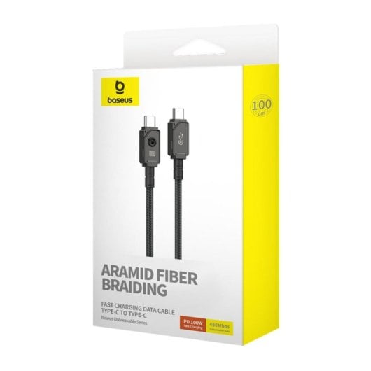 Cavo USB-C Baseus Unbreakable 1m Nero 100W Trasferimento 0.48Gbit/s