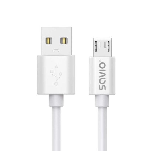 Cable USB Savio CL-167 3 m Blanco carga rápida USB 2.0 Micro USB
