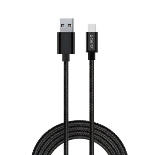 Cable USB Savio CL-129 2m USB A a USB C Negro 2.1A