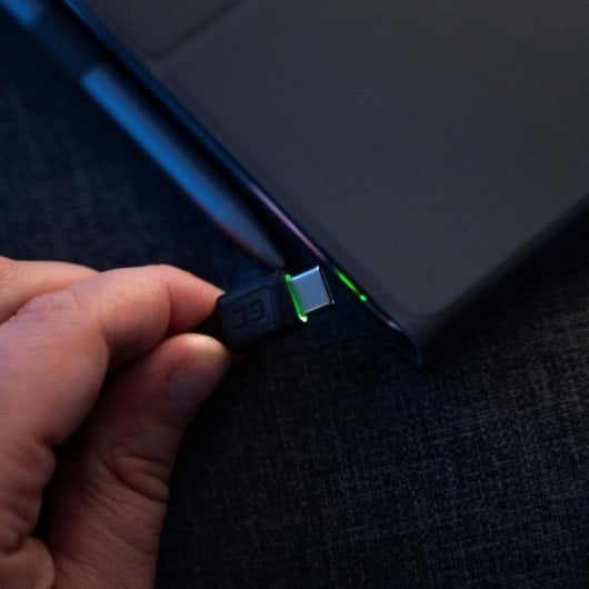 Cable USB Green Cell KABGC06 1,2 m USB A a USB C Iluminado Negro