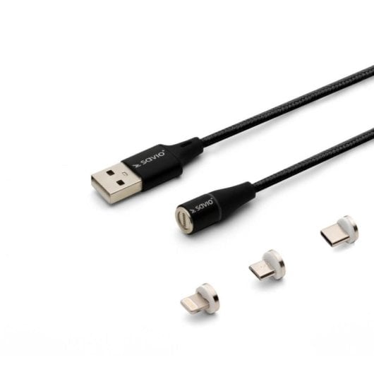 Cavo Savio CL-152 3in1 USB A Magnetico 1 m Nero Carica Rapida Dati