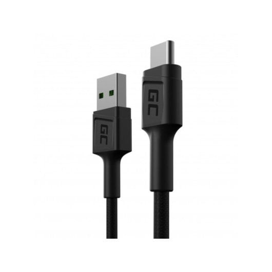 Cable Green Cell KABGC25 USB A a USB C 0,3 m Negro