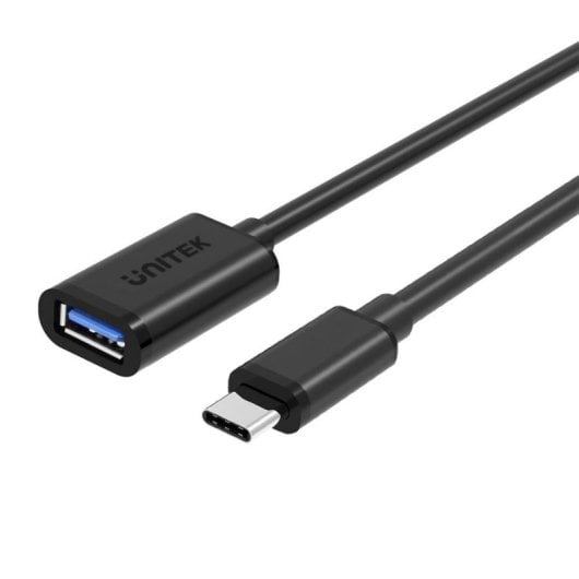 Cable UNITEK Y-C476BK USB C a USB A 0,2 m 5 Gbit/s Negro