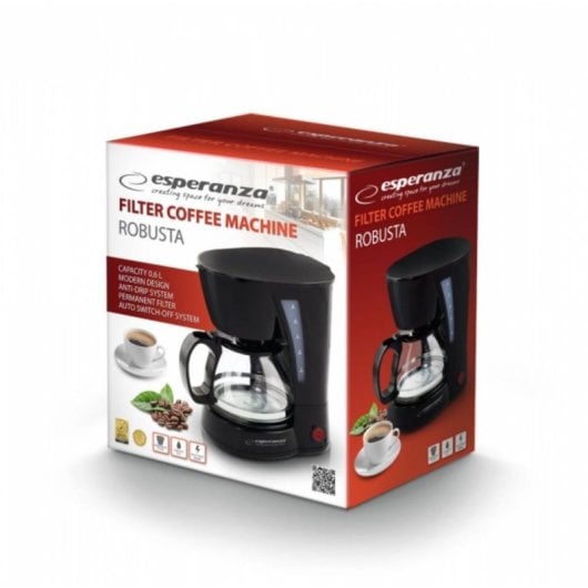 Kaffeemaschine Filter Esperanza EKC006 0,6L 650W Tropf-Stopp Schwarz