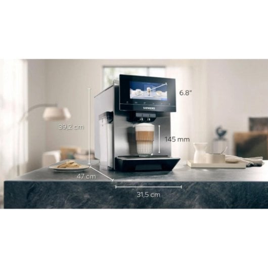Cafeteira Automática Siemens TQ903R03 2 chávenas 1500W com moinho e espumador