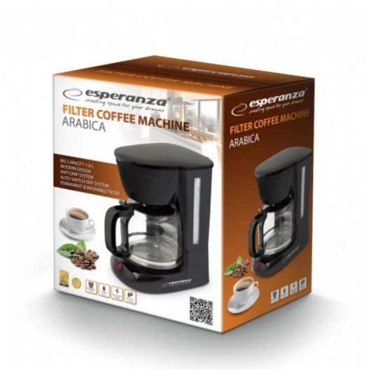 Kaffeemaschine Filter Esperanza EKC005 1,8 L 950 W Schwarz mit Tropfstopp