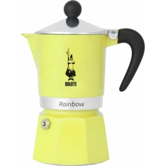 Caffettiera Moka Bialetti 6537 3 Tazze 0,13 L Alluminio Nero Giallo