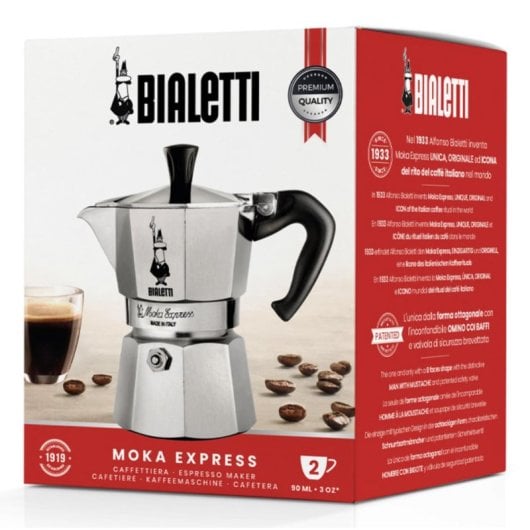 Caffettiera Moka Bialetti Moka Express 2 tazze alluminio nero
