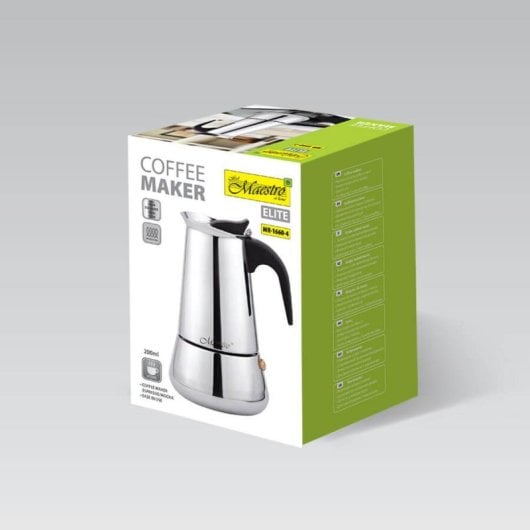 Caffettiera Italiana Maestro MR-1660 0,2 L Acciaio Inox 4 tazze Induzione