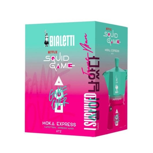 Caffettiera Moka Italiana Bialetti 0005393 6 Tazze Alluminio Blu Rosa Termoplastica