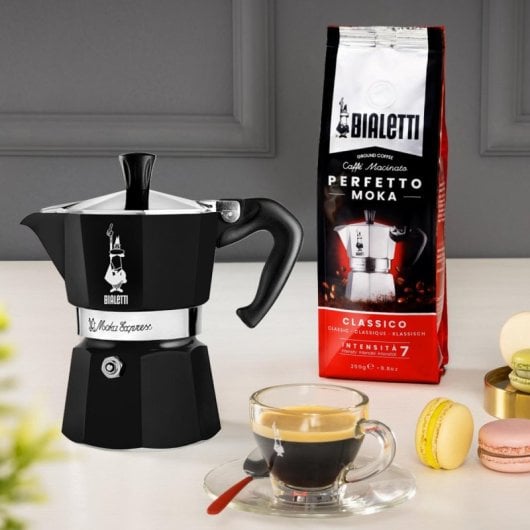 Caffettiera Moka Bialetti Moka Express 6 tazze Alluminio Nero