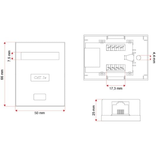 Prise murale réseau A-LAN GN005 Cat5e F/UTP Blanche 1 port RJ-45