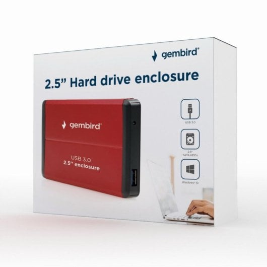 Box HDD Gembird EE2-U3S-2-R 2.5" SATA Alluminio Rosso USB 3.2 Gen 1