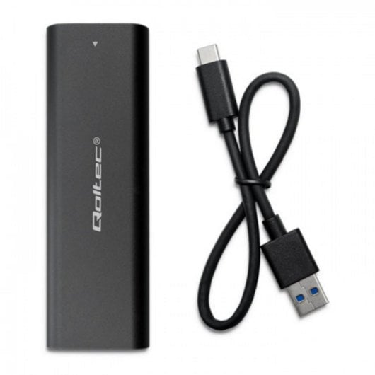 Caja SSD Externa Qoltec 50311 M.2 SATA USB Type-C Negro Compacta