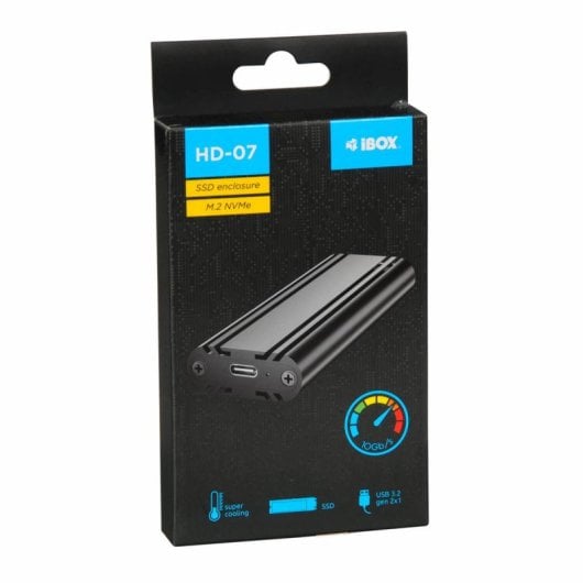 Caja externa SSD iBox HD-07 M.2 NVMe USB 3.2 Gen 2 Aluminio Negro