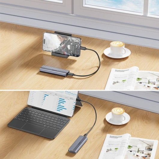 Box SSD UNITEK S1241B01 M.2 PCIe Alluminio Grigio USB-C Hot-swap