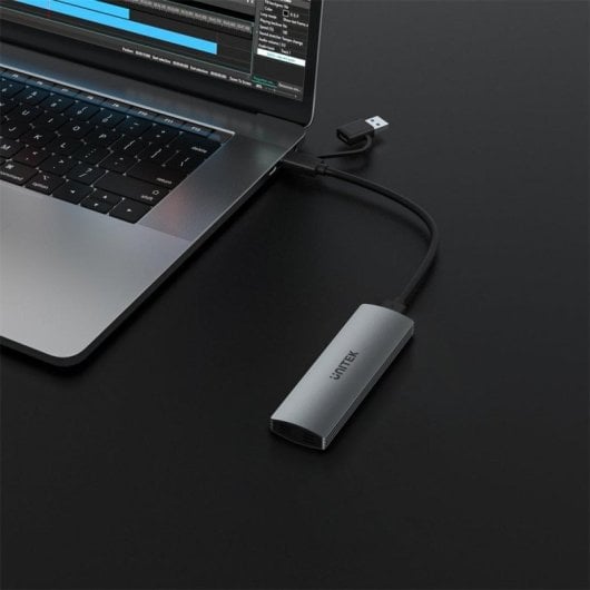Caja SSD UNITEK uDrive M.2 PCIe Aluminio Gris USB Tipo C