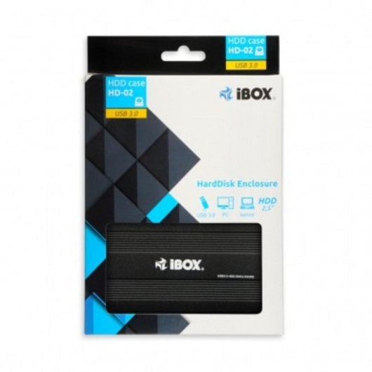 Box HDD iBox HD-02 2.5" SATA USB 3.2 Gen 1 Metallo Nero Compatibile Mac/Linux/Windows