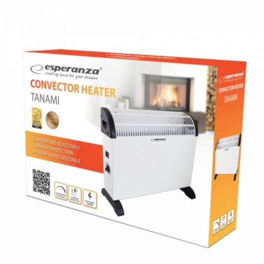 Calefactor Convector Esperanza EHH008 2000W 3 Niveles Termostato Blanco