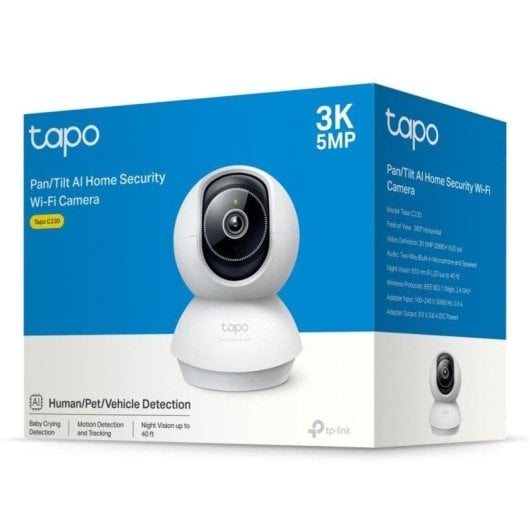 Caméra de surveillance TP-Link Tapo C230 2K Vision Nocturne Intérieure Détection IA Contrôle Vocal Audio Bidirectionnel
